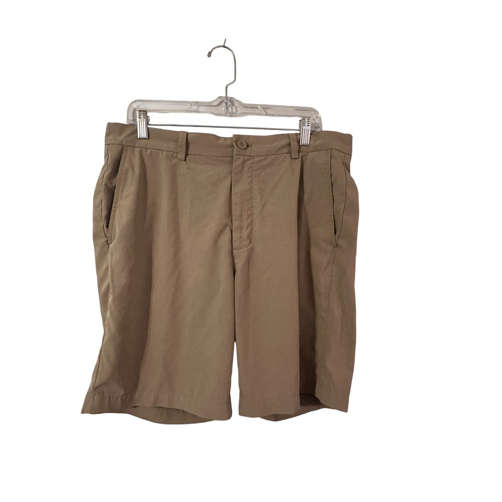 Vineyard Vines Performance Chino Shorts Men Size 34 Tan Flat Front Stretch Golf